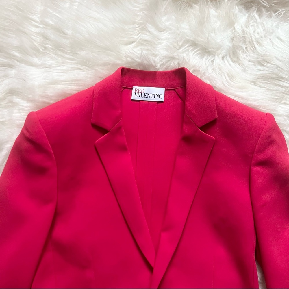 New! Rare RED VALENTINO Single-Breasted Long Blazer in Fuchsia - Picture 7 of 13